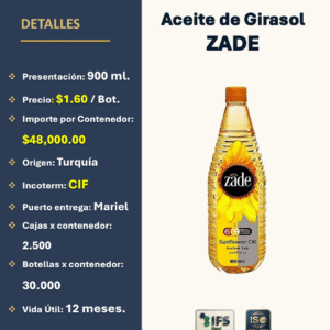 Aceite de girasol Zade